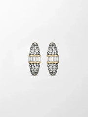 Rhodium Pavé Baguette hoops