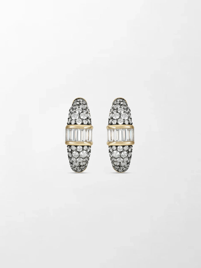 Rhodium Pavé Baguette hoops