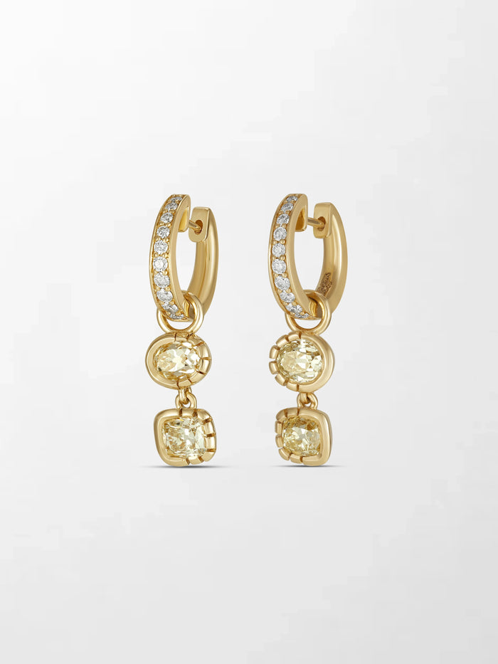 Split Bezel Huggie Drop Earring