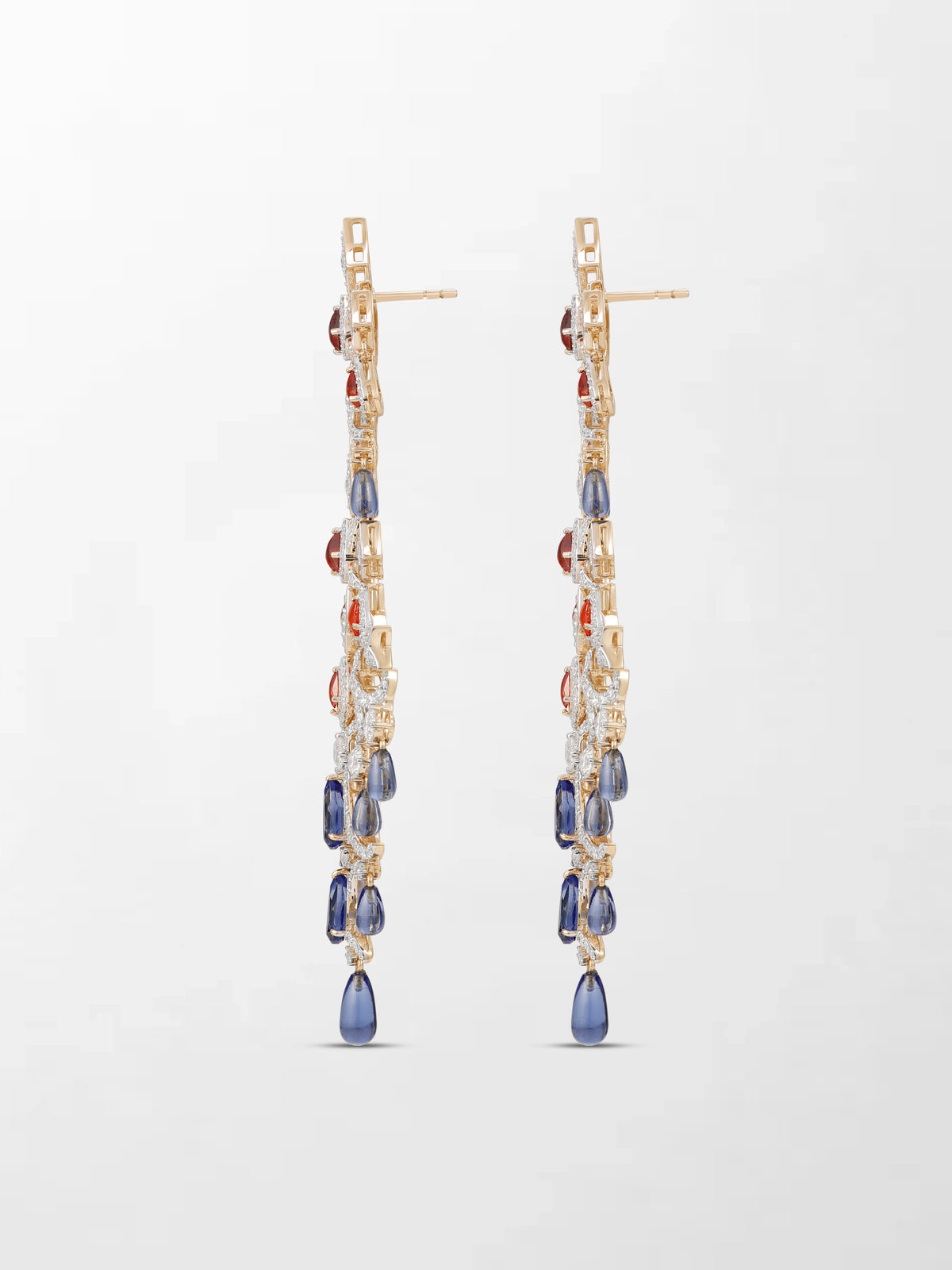 Sapphire Spire Chandelier Earrings