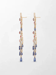 Sapphire Spire Chandelier Earrings