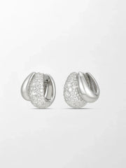 Snow Dome Pavé Huggies