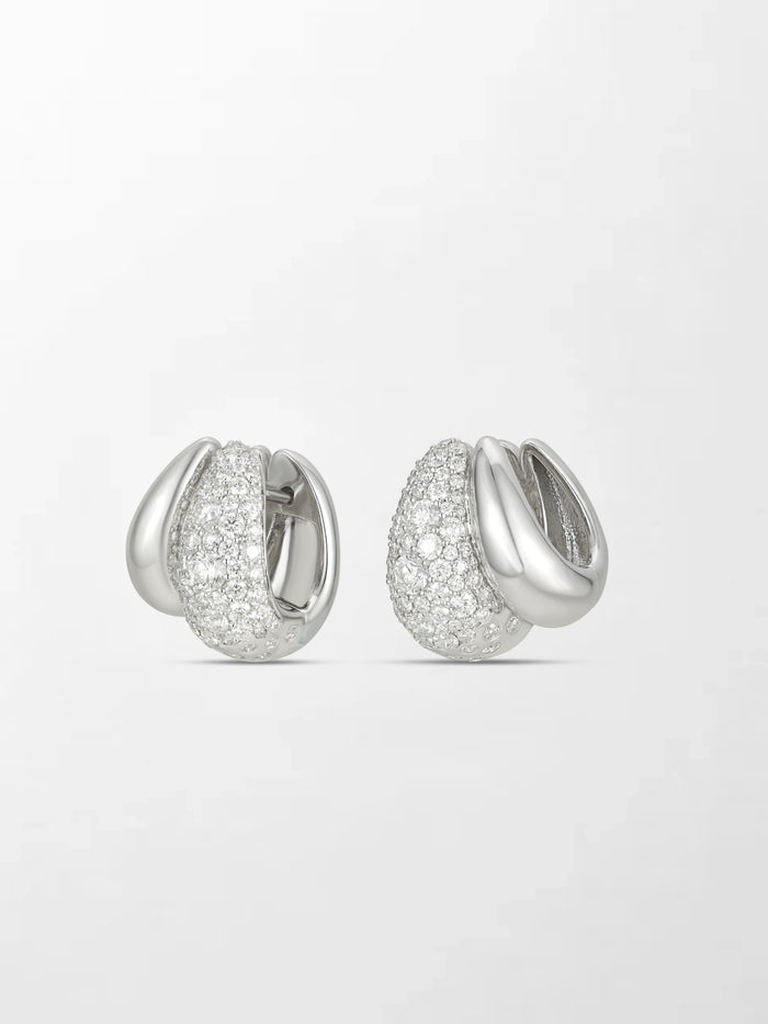 Snow Dome Pavé Huggies