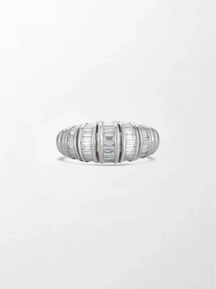 Snow Tapered Baguette Ring