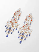Sapphire Spire Chandelier Earrings