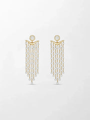 Long Split Bezel Cascade Earring