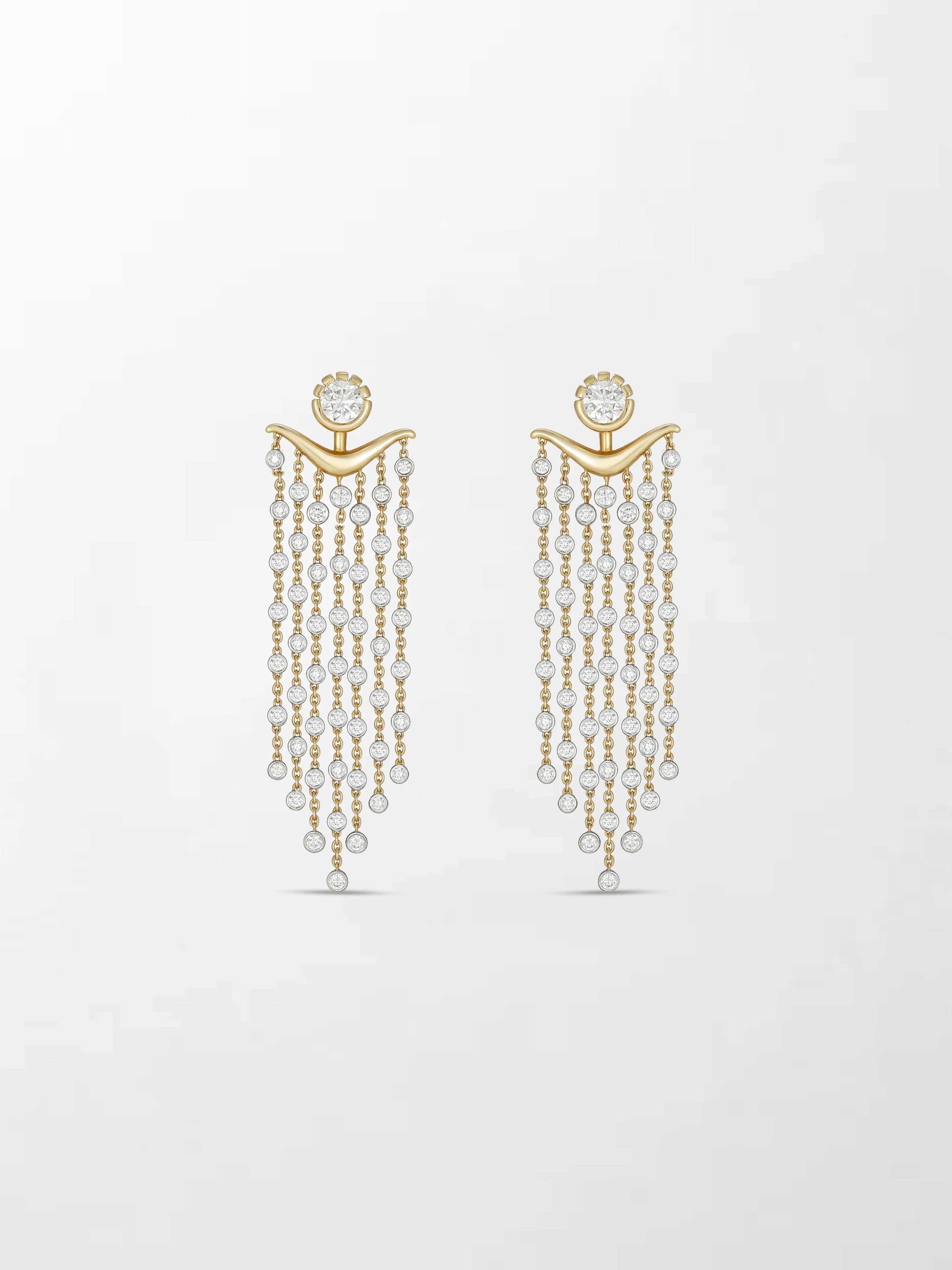 Long Split Bezel Cascade Earring