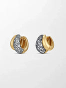 Midnight Dome Pavé Huggies