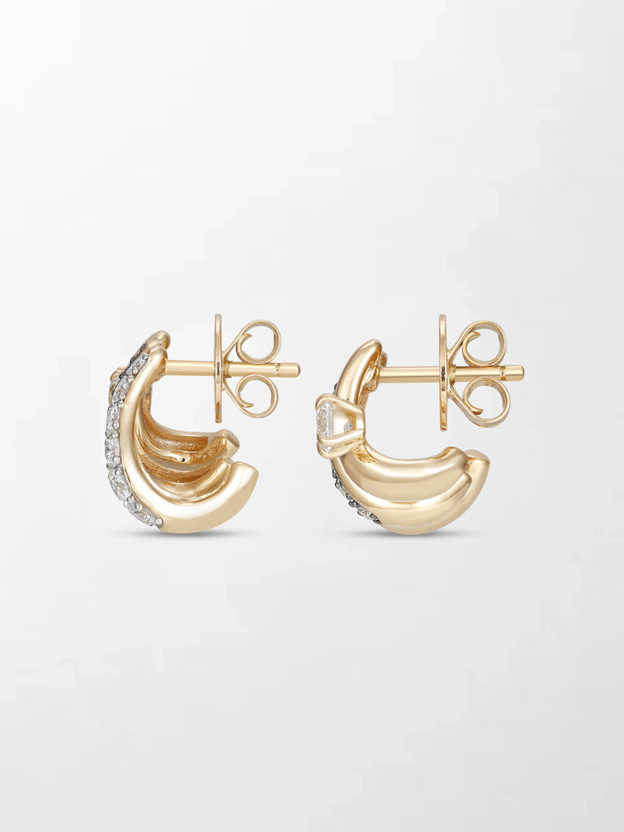 Solitaire Wave Claw Earring