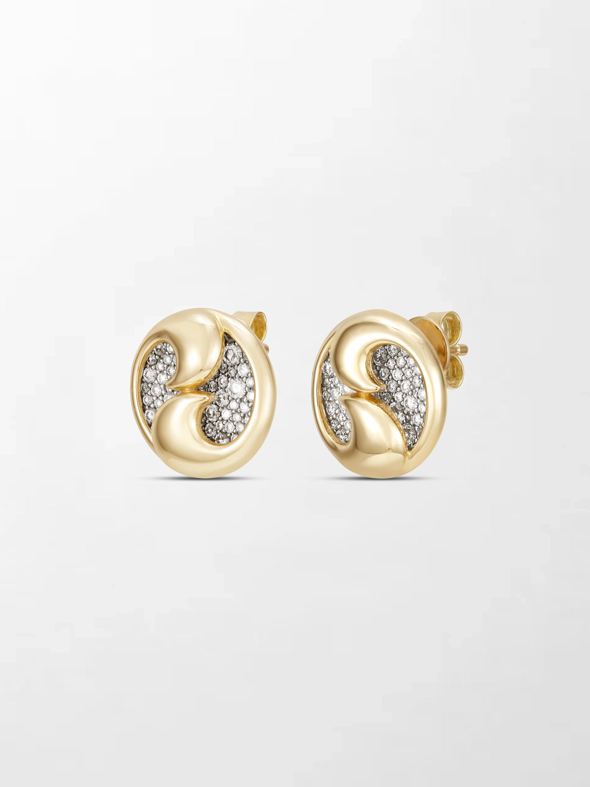 Yin - Yang Flick Diamond Studs