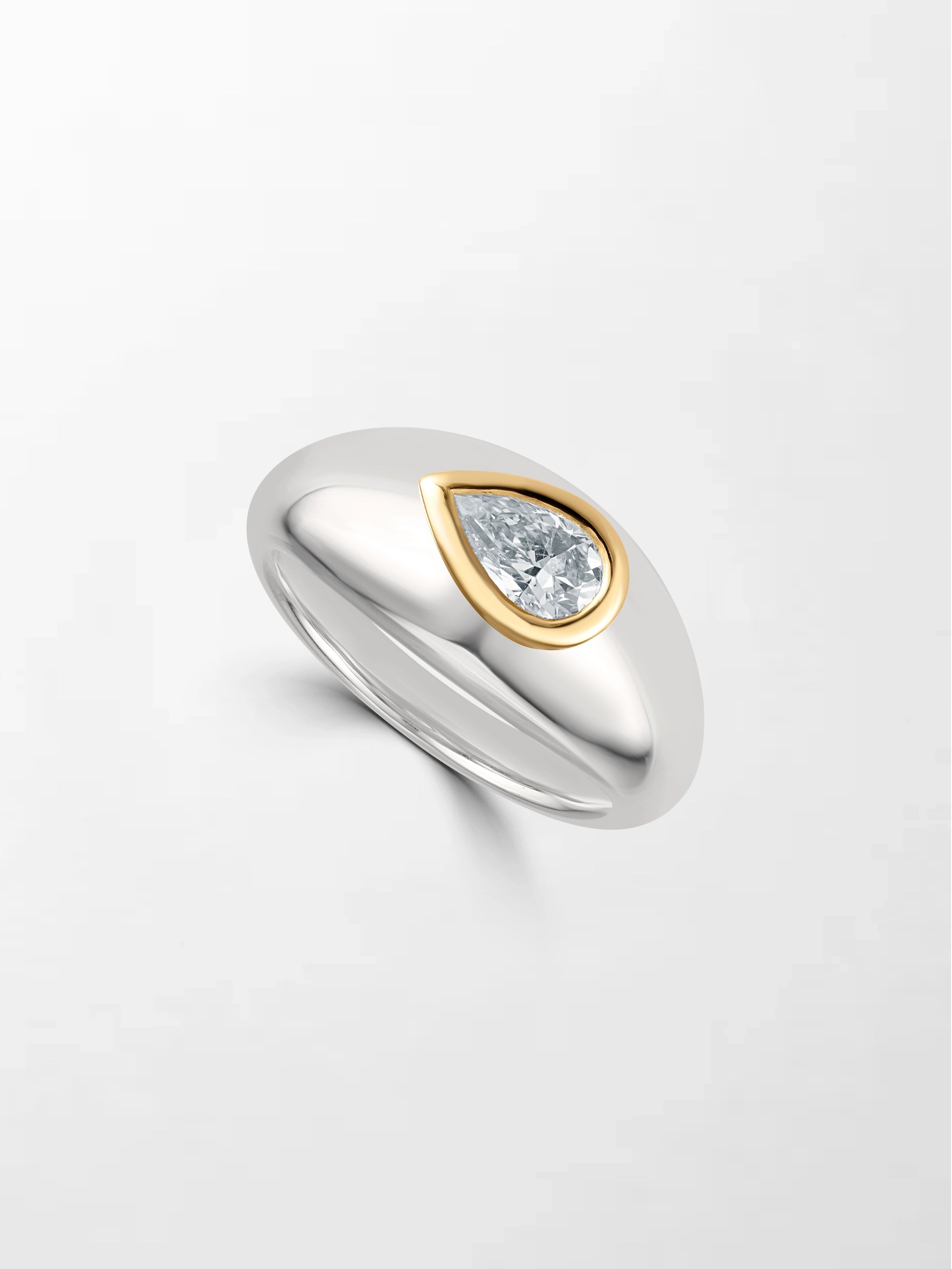 Pear Duo-Tone Ring