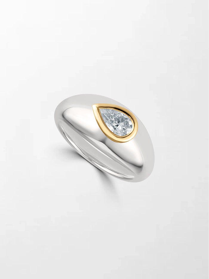 Pear Duo-Tone Ring