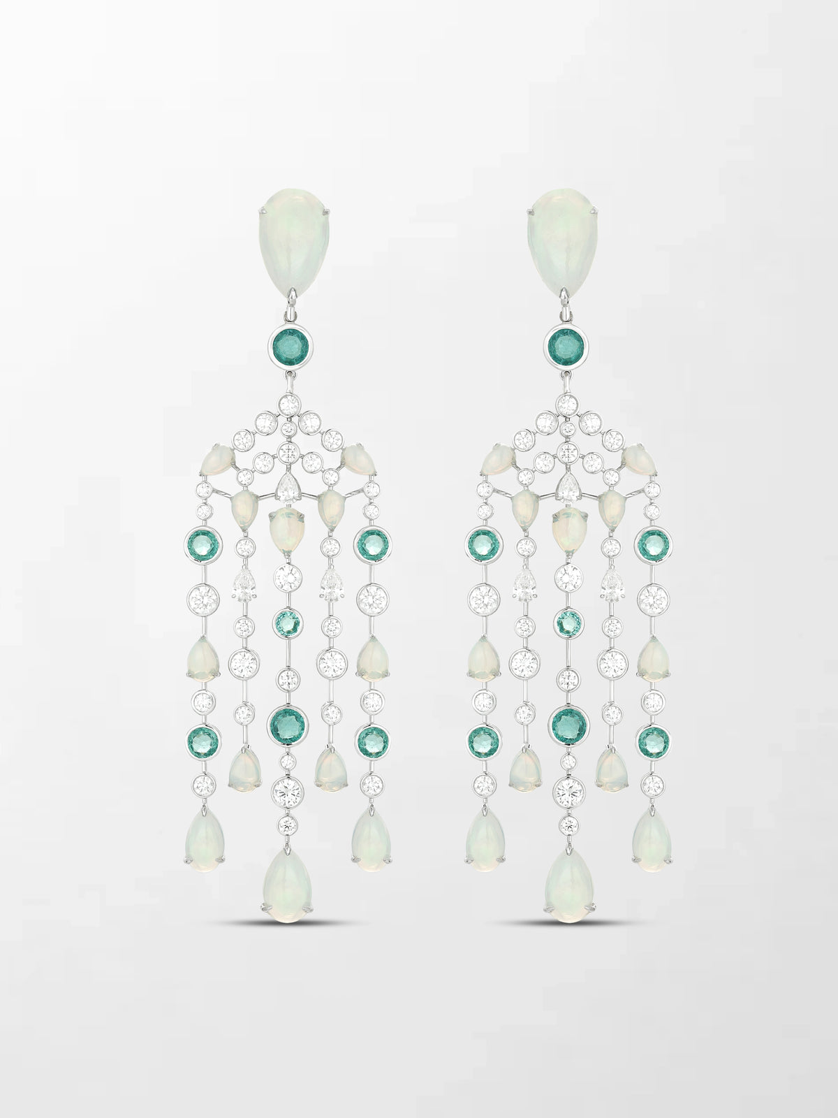 Moonlit Opal Chandelier Earrings