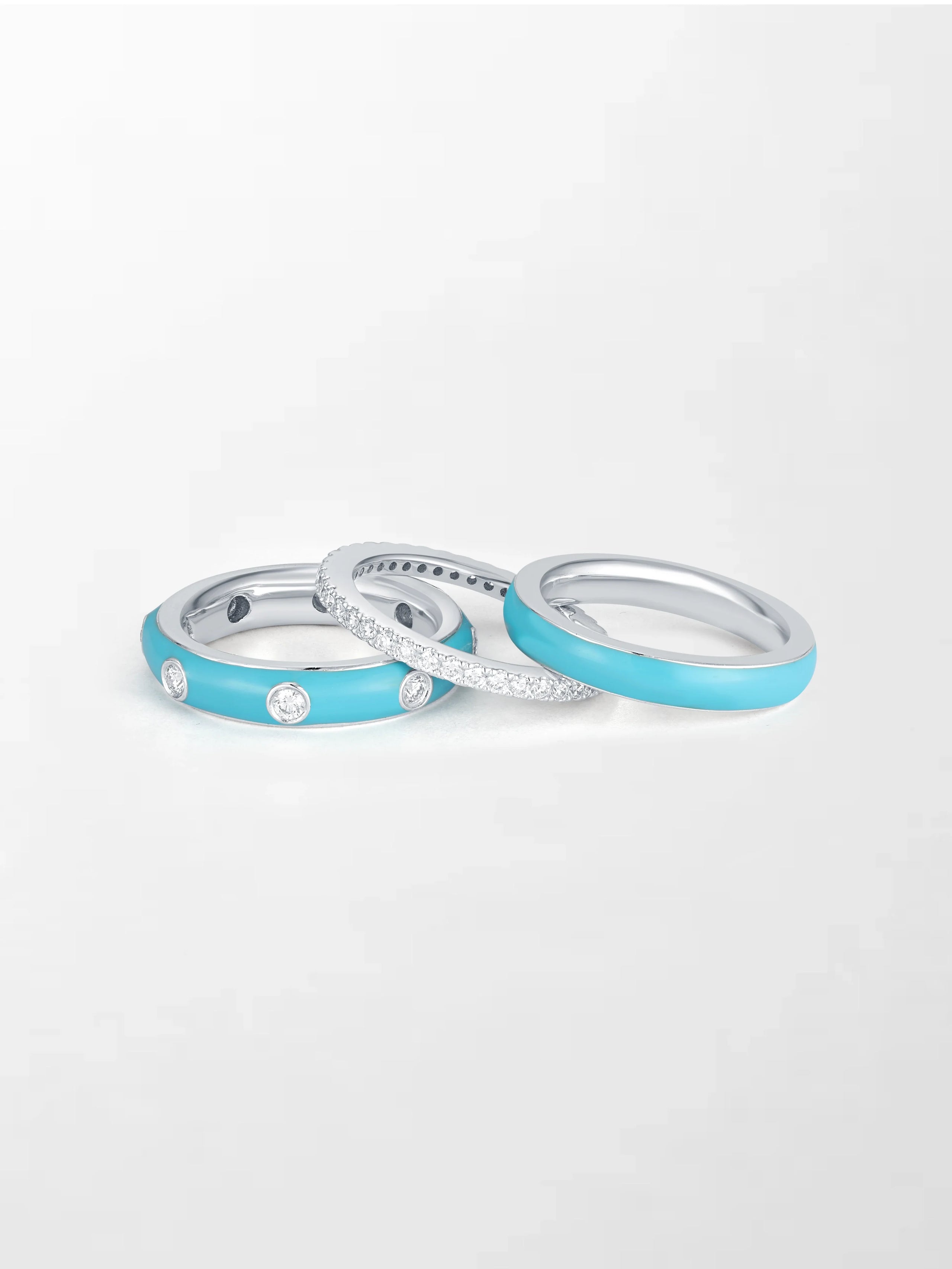 Blue Enamel Stack Ring