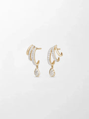 Drop Claw Diamond Earrings