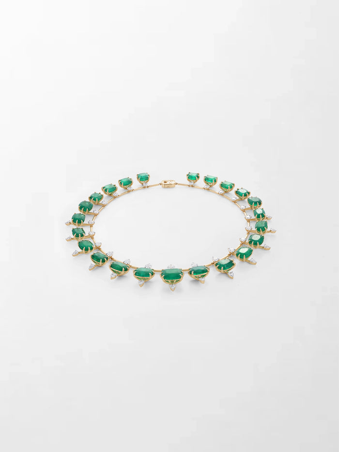 Vintage Cushion Emerald Necklace