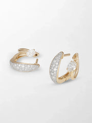 Pavé Oval Diamond Hoops