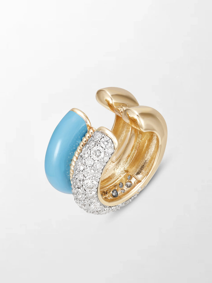 Blue Enamel Pavé Ear Cuff