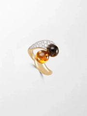 Duality Citrine & Smoky Topaz Ring