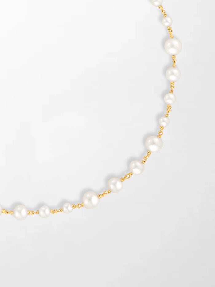 Akoya Pearl Necklace with Split Bezel Heartlight Pendant
