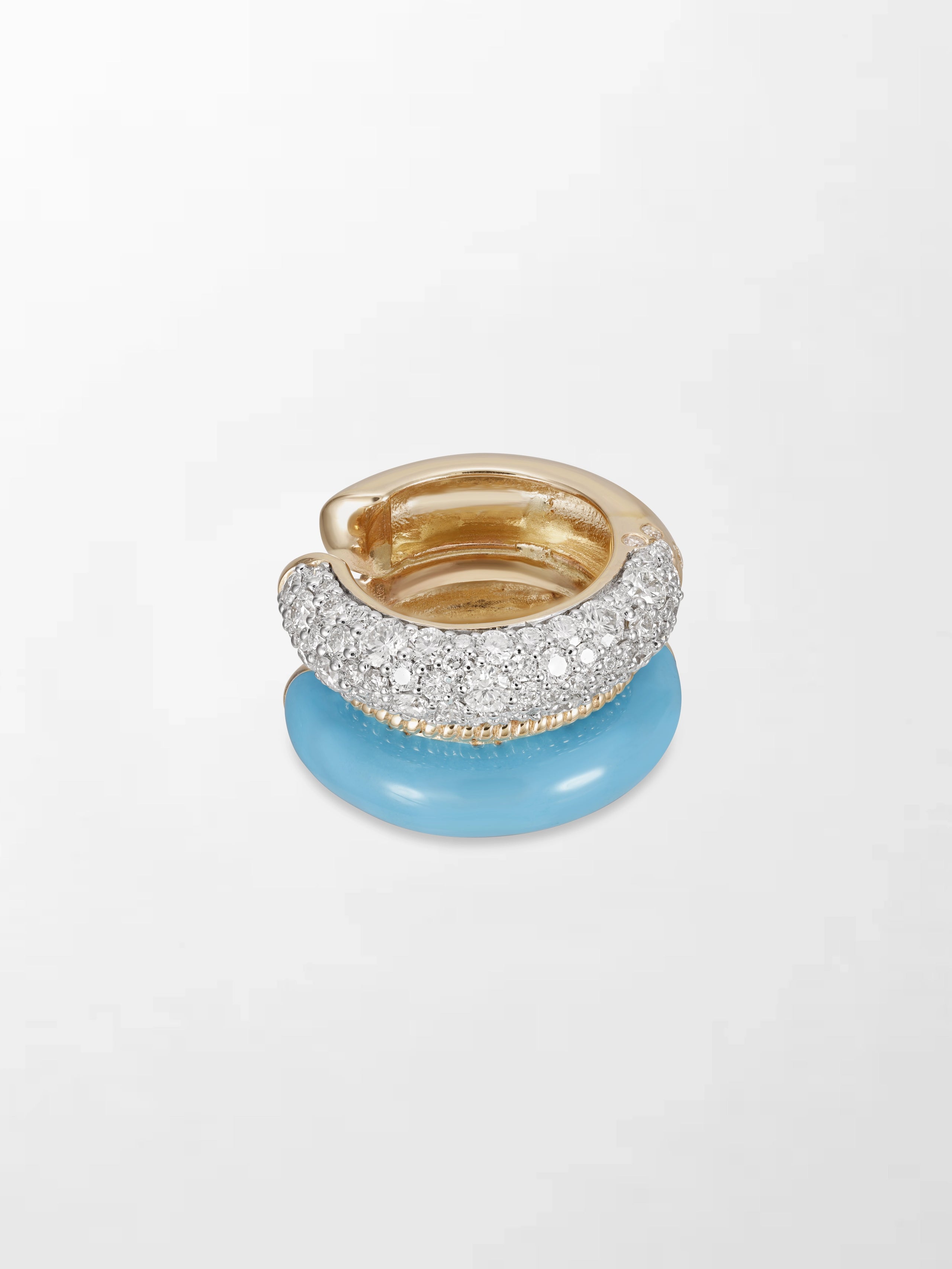 Blue Enamel Pavé Ear Cuff