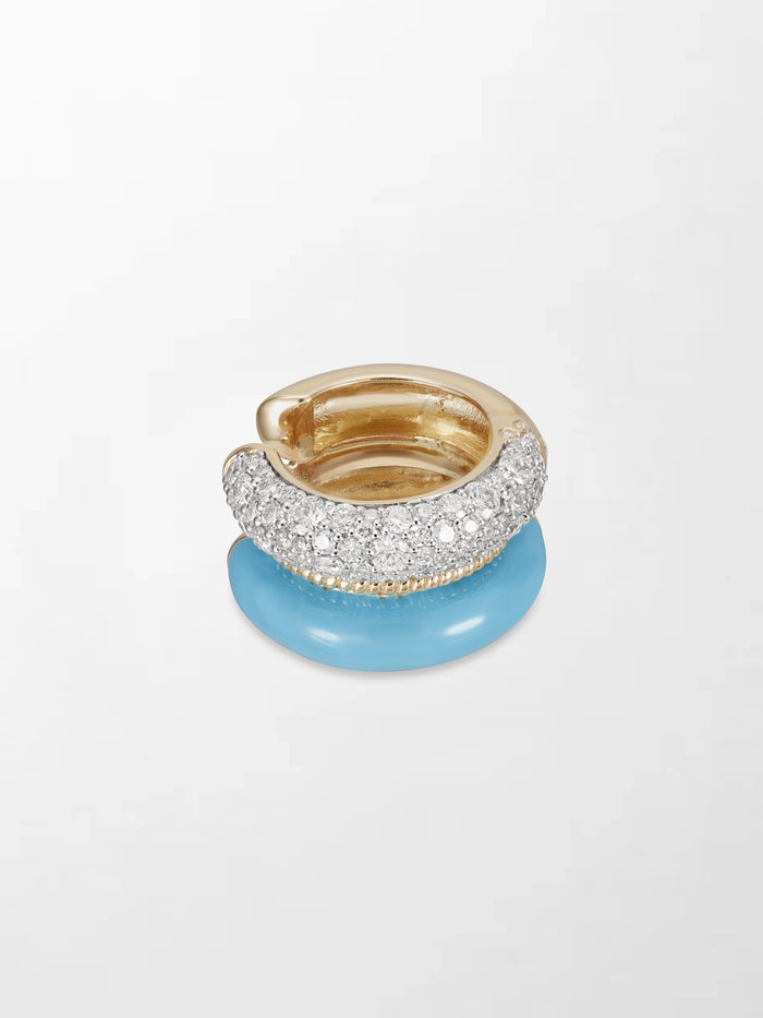 Blue Enamel Pavé Ear Cuff