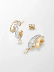 Pave 2 Claw Diamond Earrings