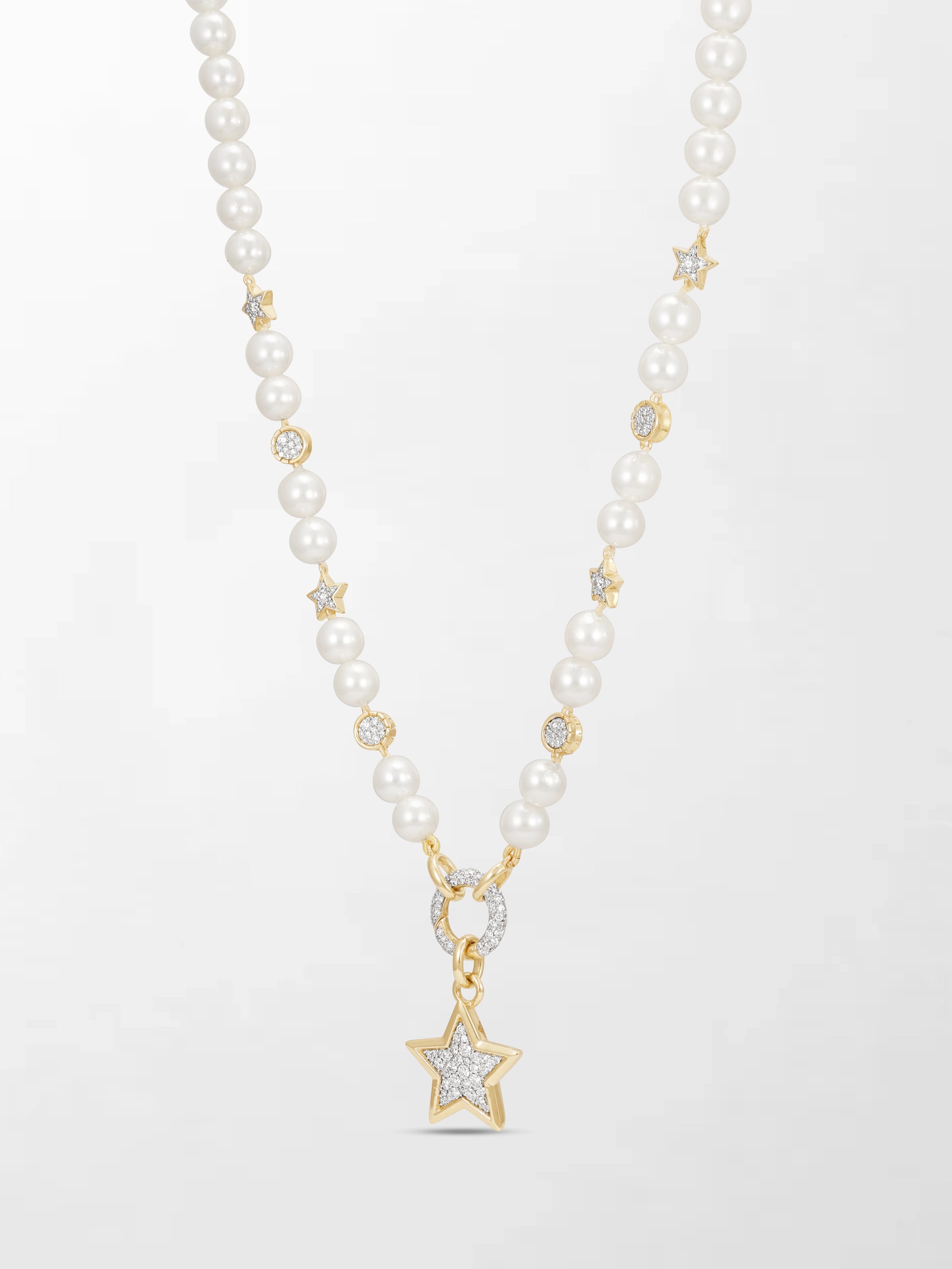 Moonstar Pavé Pearl Necklace