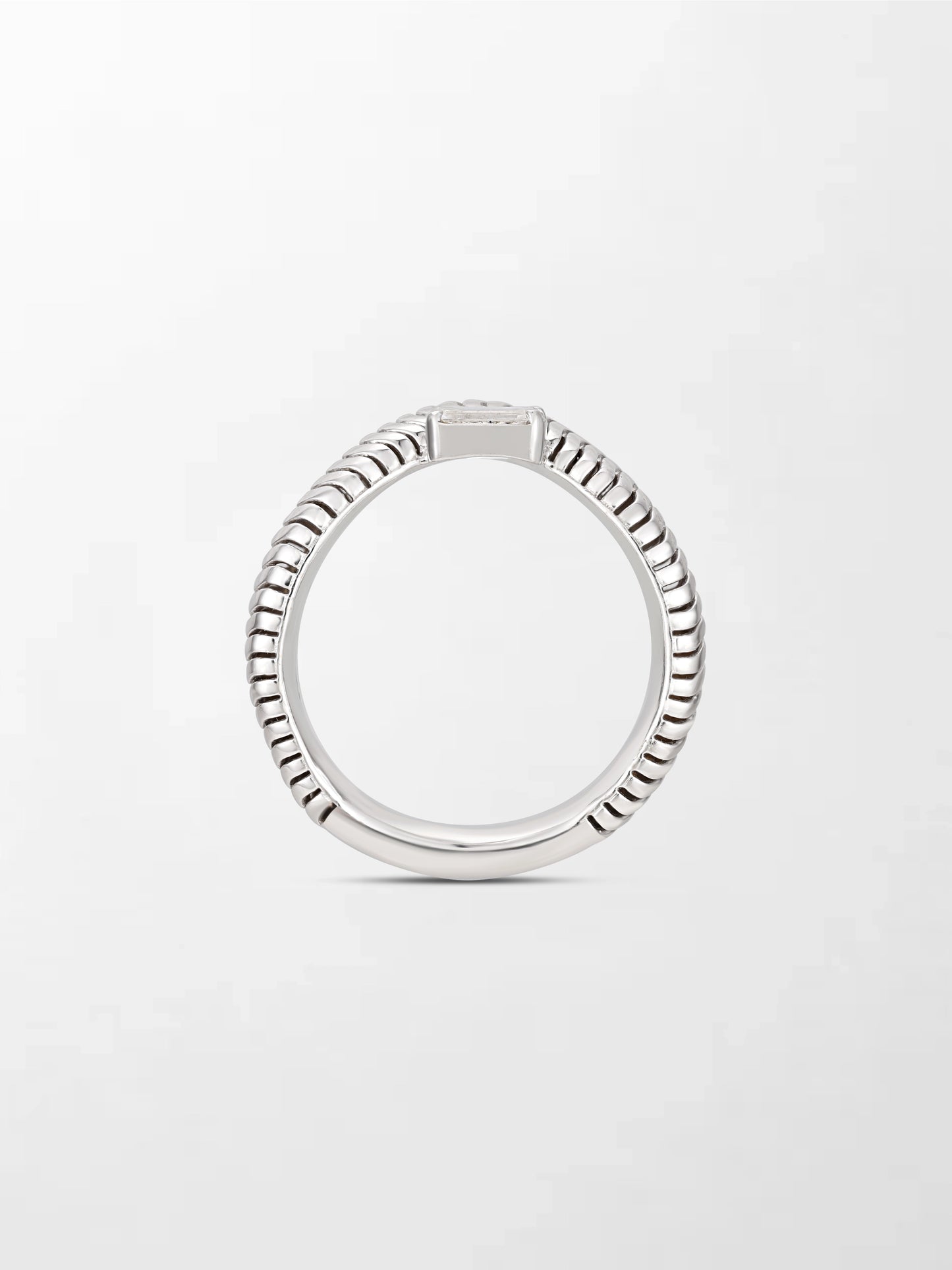 Emerald Cut Wave Ring