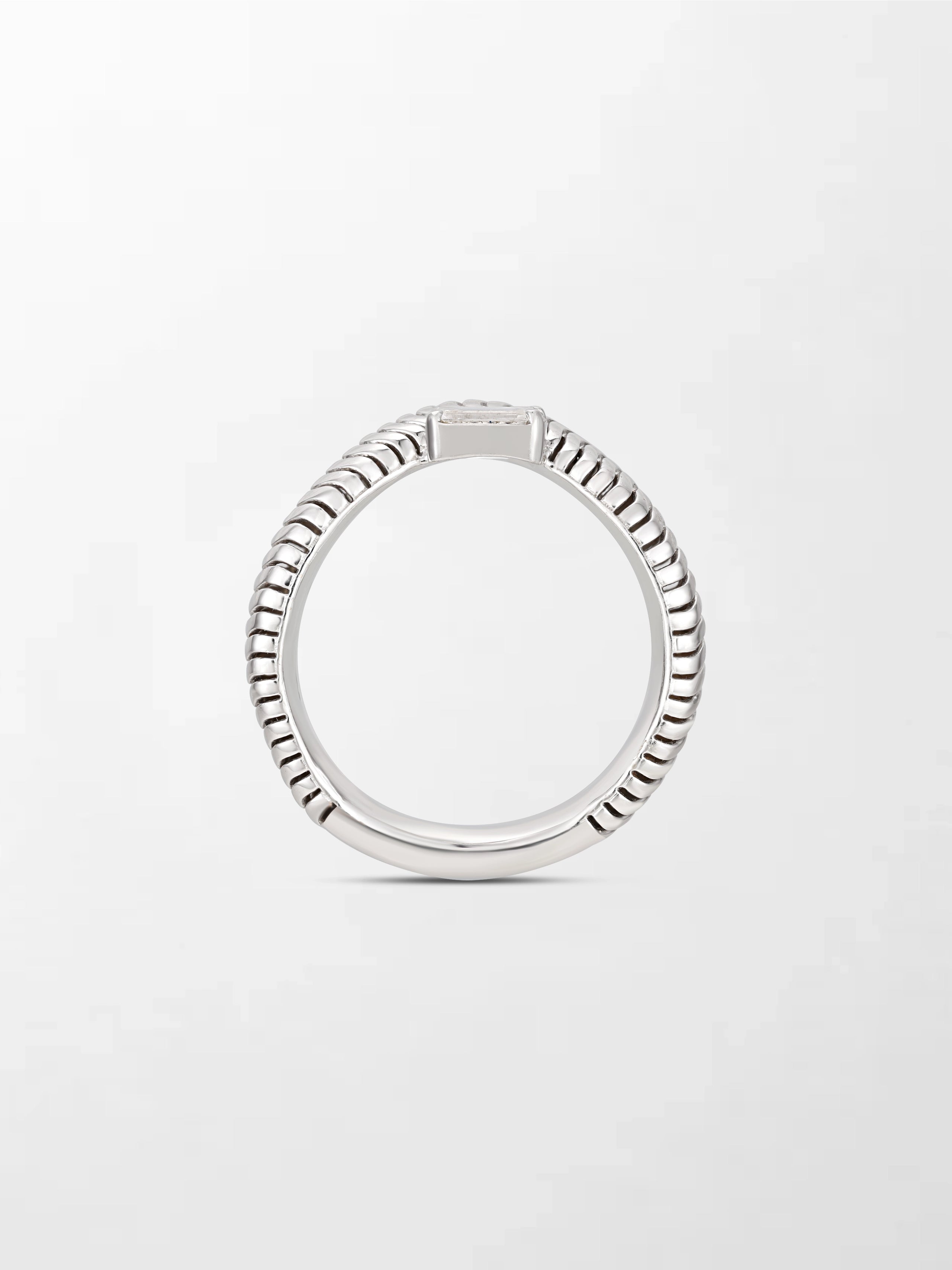 Emerald Cut Wave Ring