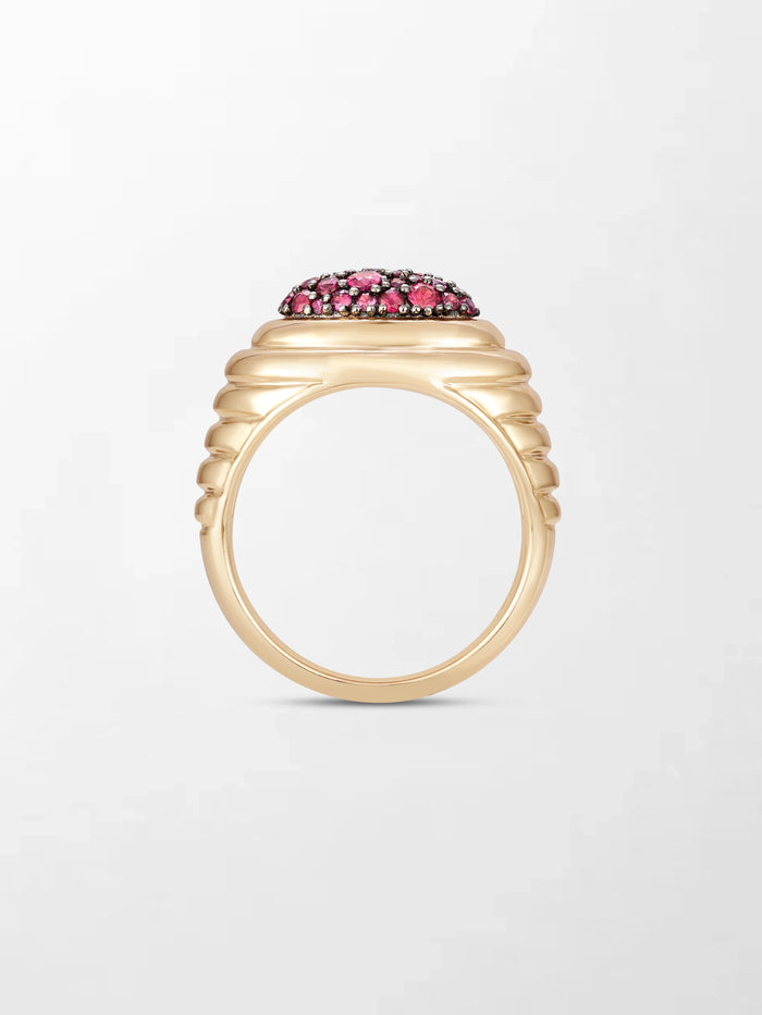 Pavé Rise Ruby Pinky Ring