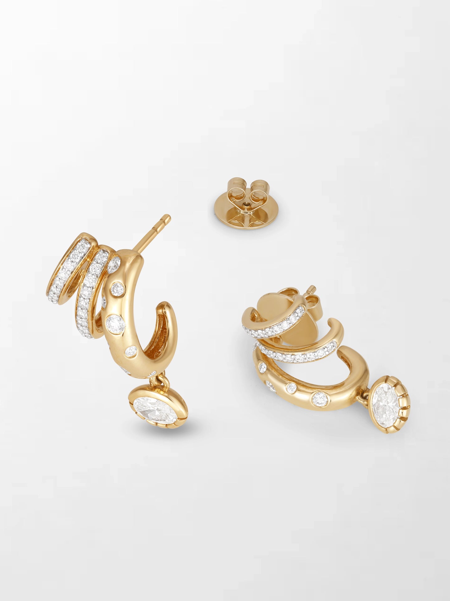 Polkadot Claw Diamond Earrings
