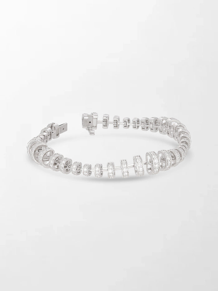 Snow Tapered Roundelle Bracelet