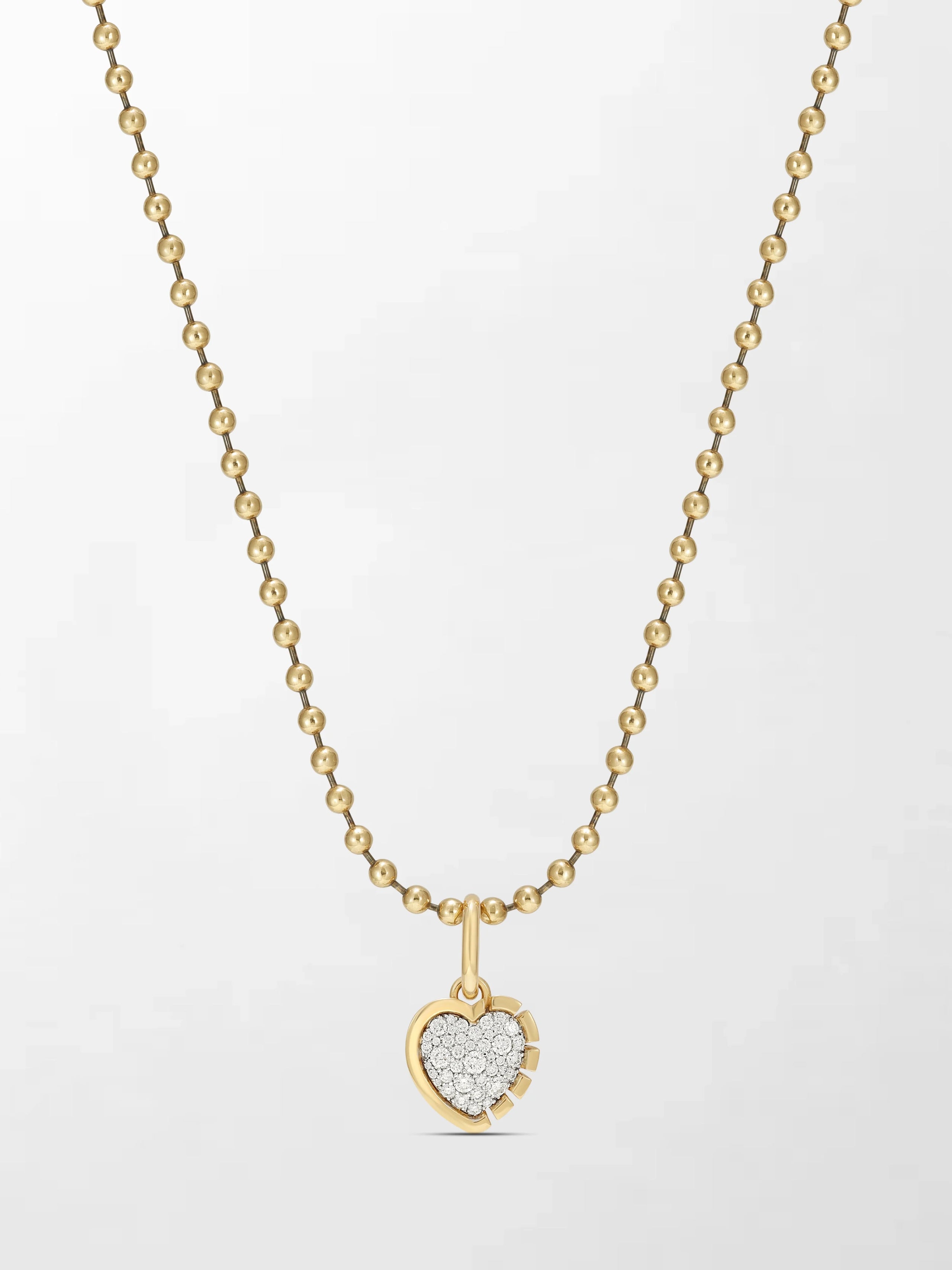 Split Bezel Heartlight Pendant with Ball Chain