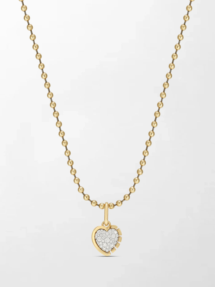 Split Bezel Heartlight Pendant with Ball Chain