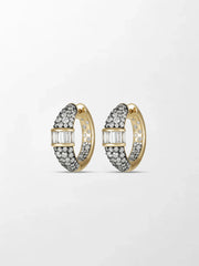 Rhodium Pavé Baguette hoops