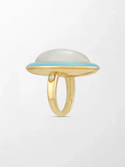 Moonstone Enamel Ring