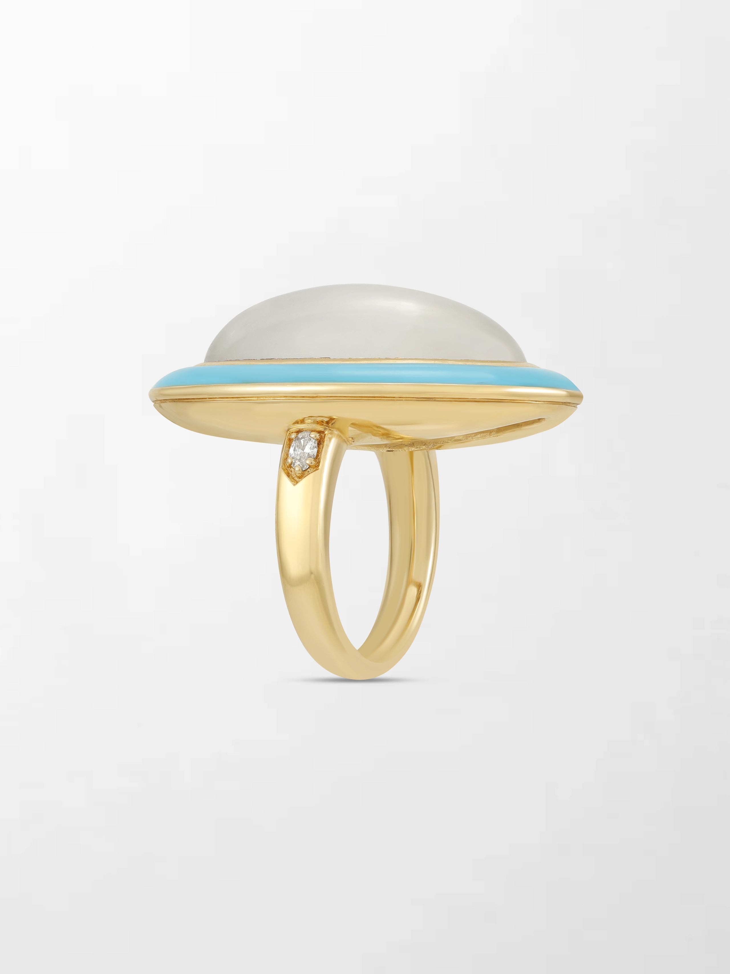 Moonstone Enamel Ring