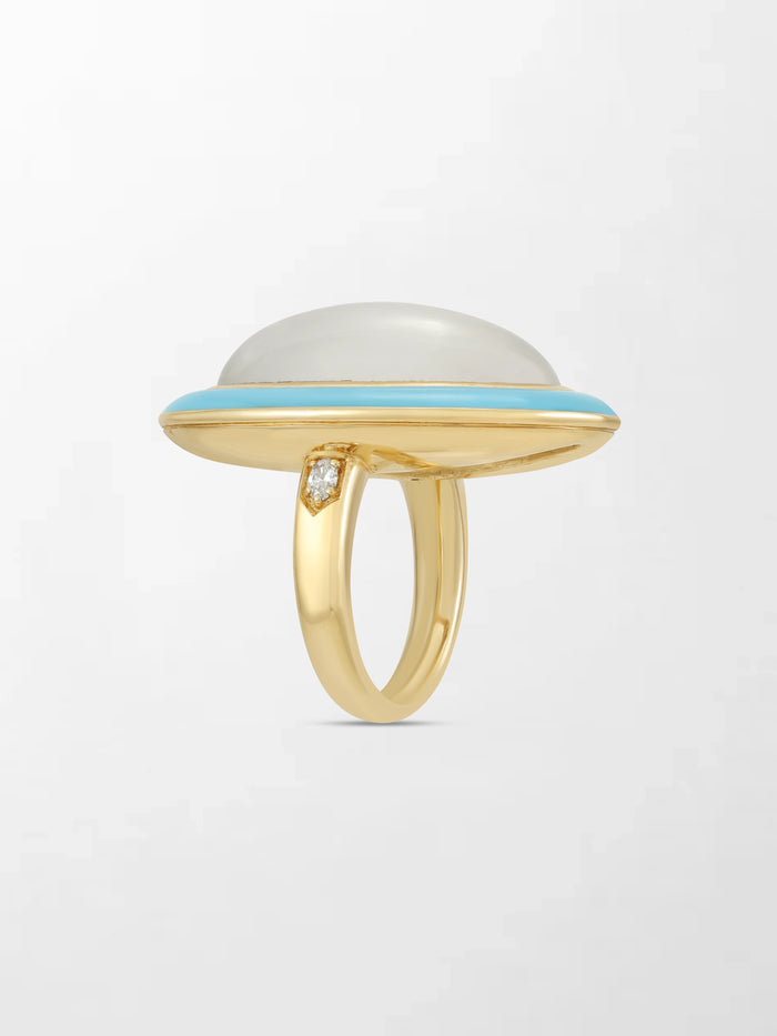Moonstone Enamel Ring