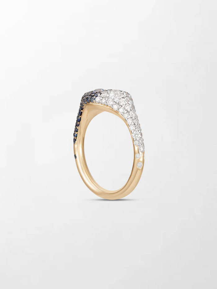 Sapphire Dome Pave Ring