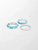 Blue Enamel Stack Ring