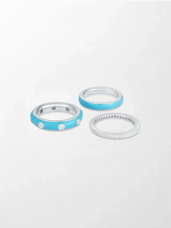 Blue Enamel Stack Ring