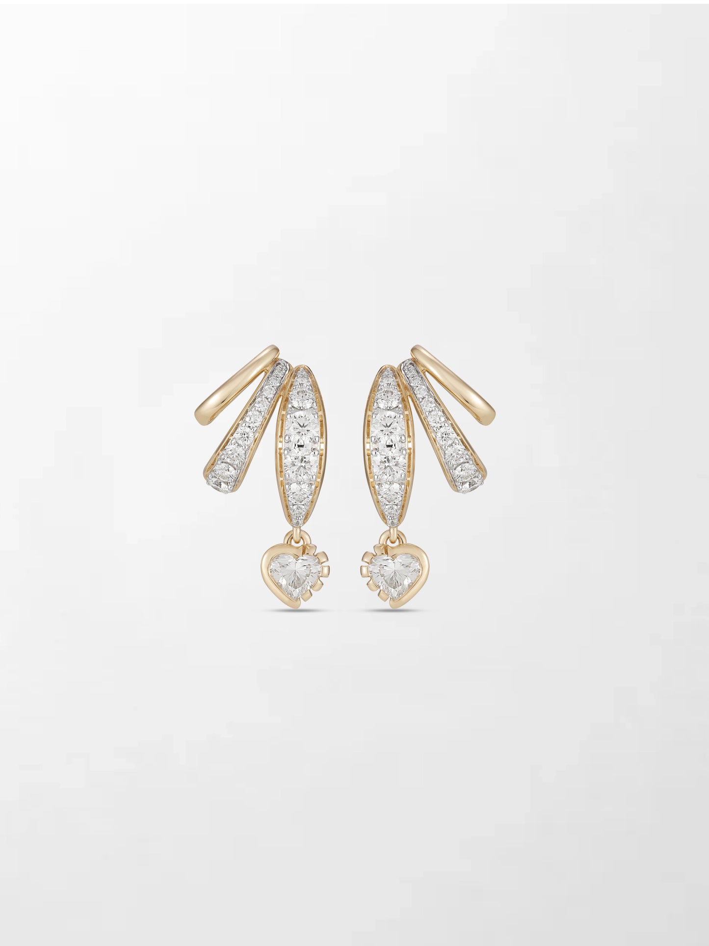 Bezel Heart Drop Earrings