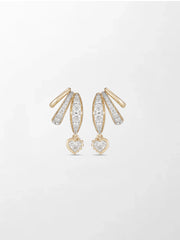Bezel Heart Drop Earrings