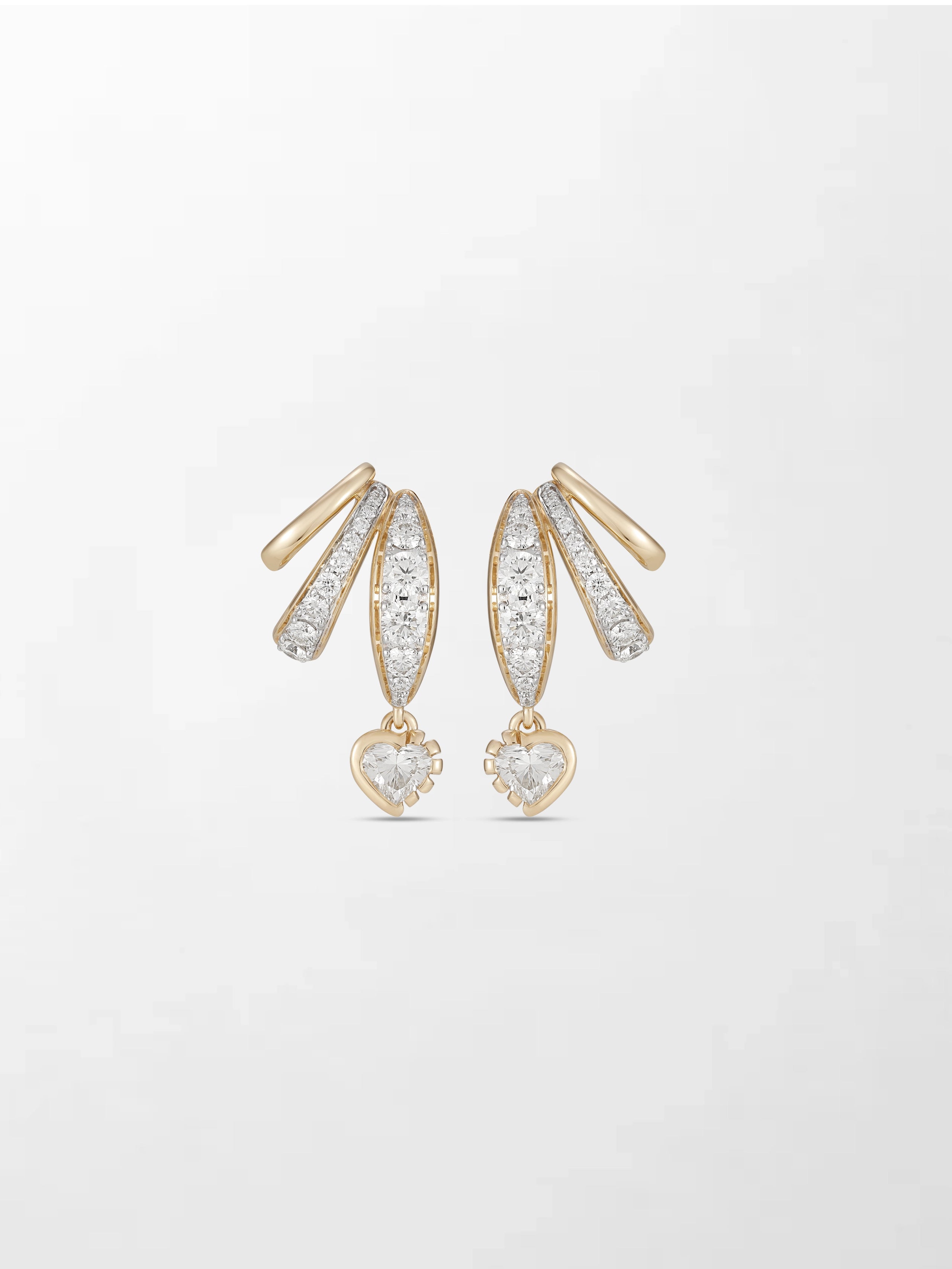 Bezel Heart Drop Earrings