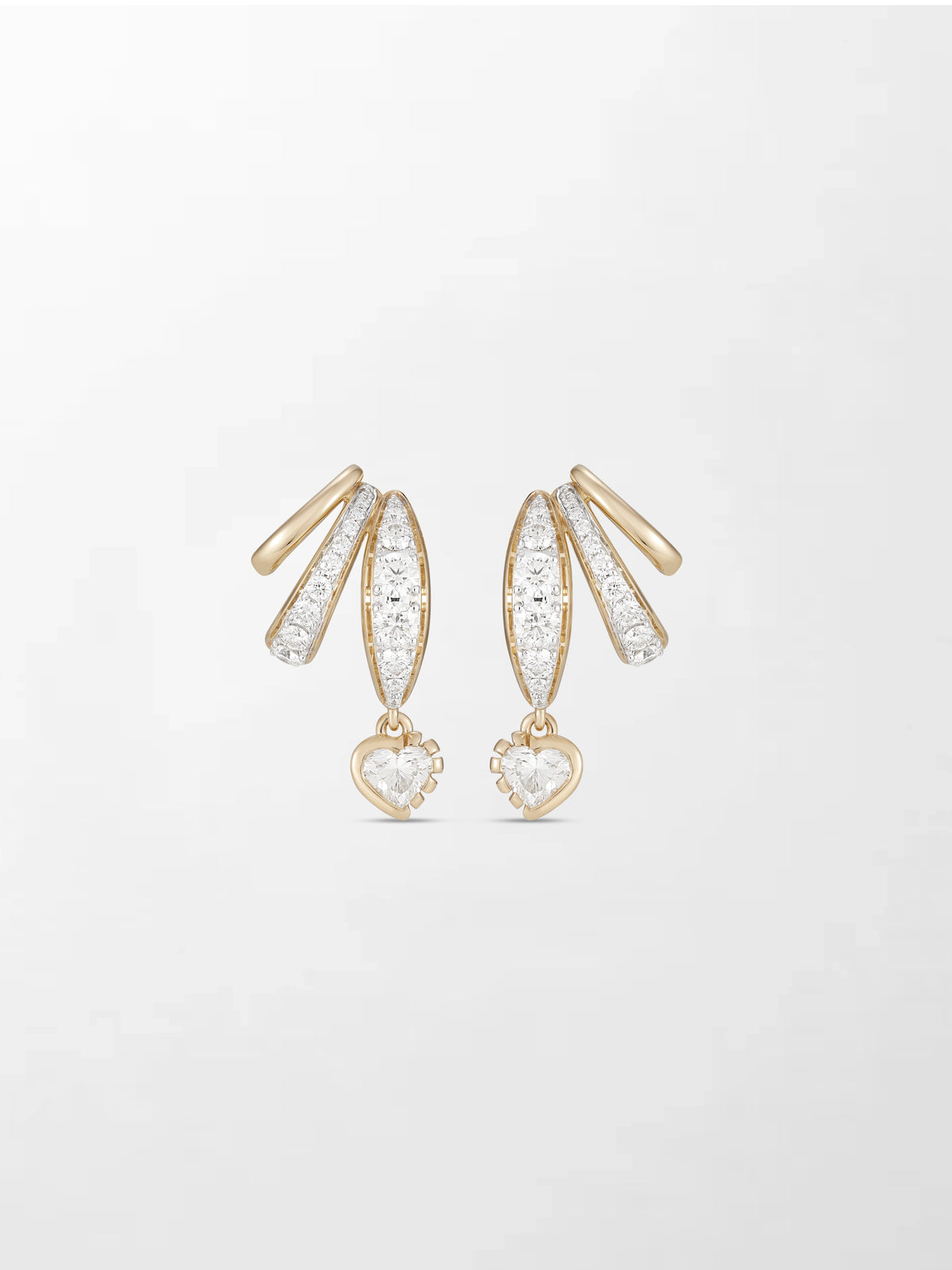 Bezel Heart Drop Earrings