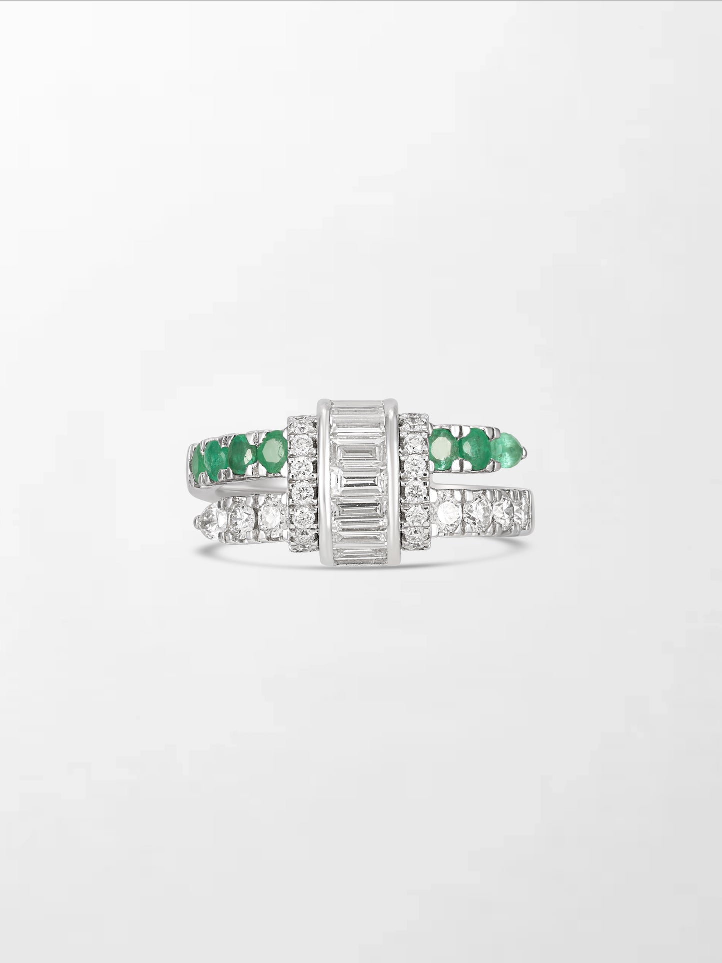 Emerald Baguette Clasp Ring