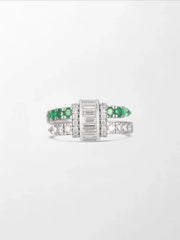 Emerald Baguette Clasp Ring