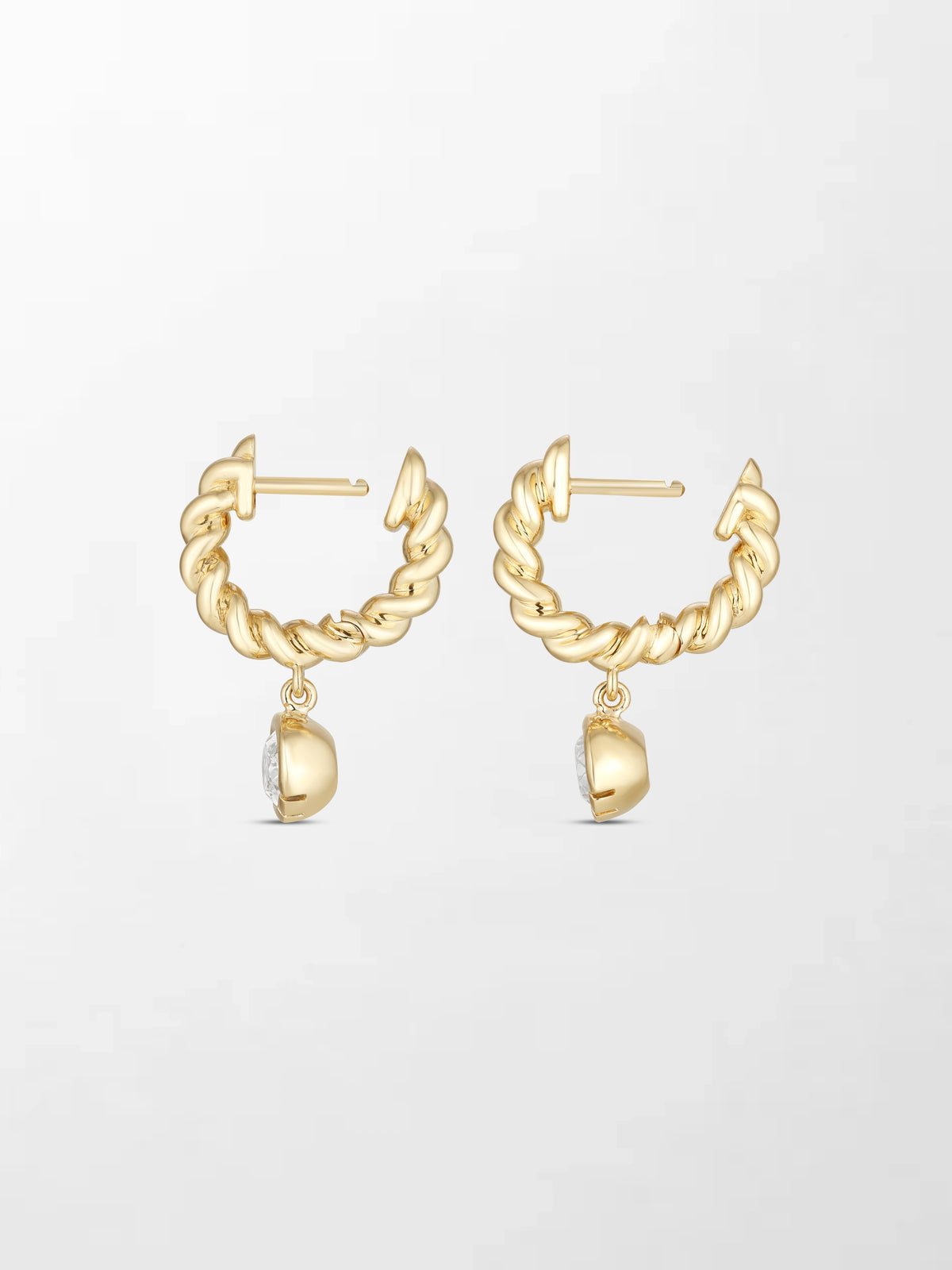 Bezel Drop Earrings