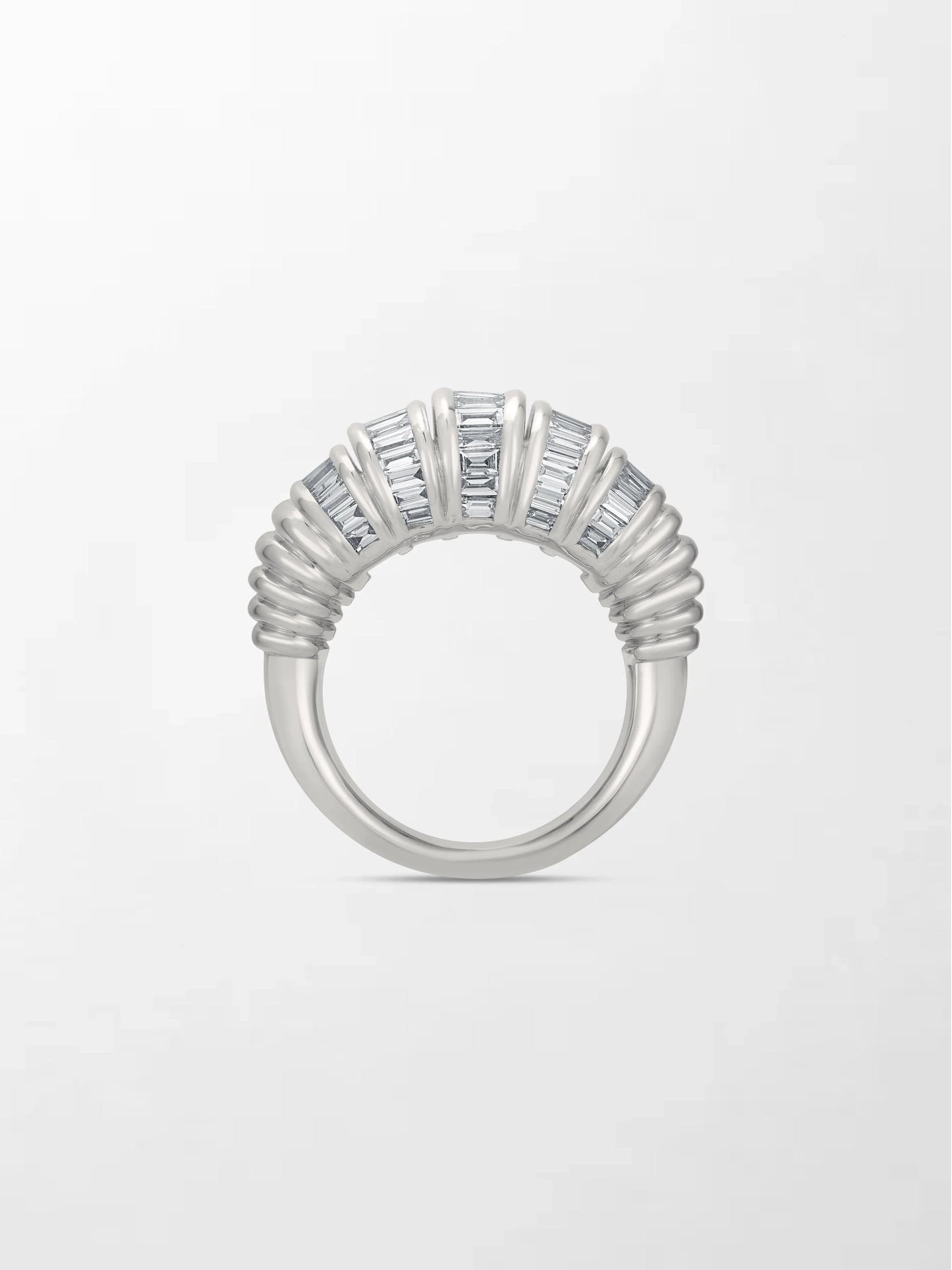 Snow Tapered Baguette Ring